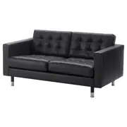 LANDSKRONA two-seat sofa, Grann/Bomstad black/metal