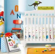 New Baby Boys Girls 3 Pieces Alphabet Theme Cotton Nursery Bedding Crib Cot Sets