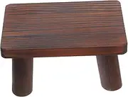 Elderly Mobile Stool Pine Wooden Step Stool Comfortable Foot Rest No Assembly for Home Decor
