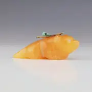 NATIVE AMERICAN ZUNI CALCITE BADGER FETISH BY LELAND BOONE & DAPHNE QUAM
