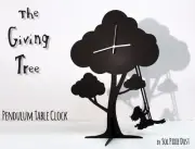 The Giving Tree - Girl Swinging - Silhouette Pendulum Table Clock