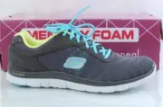Skechers Flex Appeal First Glance Memory Foam Sneakers Charcoal Grey Size 11