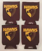 AFL Hawthorn Hawks Set of 4 Can Coolers Stubby Holders