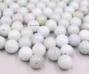 20pcs Real Grade A Natural Jade Jadeite Loose Beads 13mm Round Bead For Diy