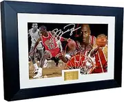 Michael Jordan 12x8 A4 Signed"JORDAN CELEBRATION" Chicago Bulls- Autographed Photo Photograph Basketball Picture Frame