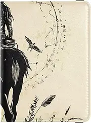 [Amooorous] Western Cowboy Dream Catchers Tribal Deer Black Leather decorative passport holder for travel Vaccine Case Protector Cover Wallet Passport Holder Ultra Slim, Western cowboy Dream Catchers Tribal deer