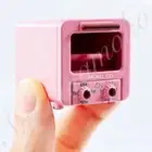 1:6-1:12 Scale Dollhouse Miniature Metal Mini Baking Microwave Oven - Pink