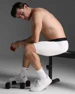 Base Layer Compression Shorts, 2XU, XL, White/White, Male