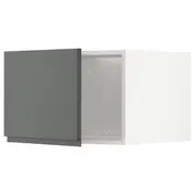 METOD top cabinet for fridge/freezer, white/Voxtorp dark grey, 60x60x40 cm