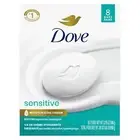 Dove Beauty Bar Soap Sensitive, 8 Bars for Sensitive Skin, Fragrance Free and H