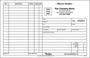 Custom Job Work Order Invoice Forms / 3 Part Carbonless / 8.5" x 5.5" / TMG130