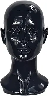 MIAOMANZI PVC Mannequin Head White Female Manikin Dummy Stand Model Display Hat Scarf Wigs Hair Glasses Hat Beauty Styling Tool (black)