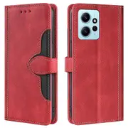 Skin-touch Shell for Xiaomi Redmi Note 12 4G Straw Hat Phone Cover PU Leather Stand Wallet Case