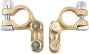 ELAYARD 1Pair Heavy Duty Battery Terminal Connector Set High Conductivity Pole Clamps for Car Truck Motorcycle Batteries Reduces Voltage Distortion Power Loss