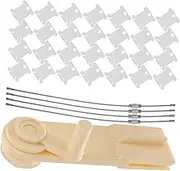 jojofuny Small Sewing Thread Board Tool Thread Winding Tools Set 1 Embroidery Floss Organizer 4 Stainless Steel Wire Circles