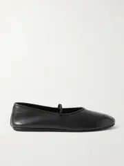 [The Row] The Row - Elastic Leather Ballet Flats - Black - IT42 IT 42 Black