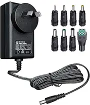 OXZEEWEE 9V 1A 9W 1.8M Long Power Supply Adapter, AC DC Switching Adapter (Input 100-240V, Output 9Volt 1Amp/1000mA), Black, 5.5*2.1mm DC Barrel Connector, SAA Listed