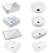 ACA Bathroom Ceramic Basin Above Counter Top Wash Bowl Vanity Sink White Round Square Oval