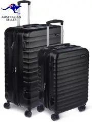 Hardside Expandable Spinner Suitcase, Black, 2-Piece (55Cm, 78Cm)