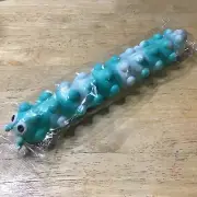 3D Caterpillar Sucker Pop Bubble Squeeze Fidget Toy - Teal/White