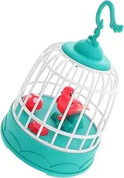 WOONEKY Electric Voice Controlled Bird Interactive Chirping and Singing Simulation for Adults Portable Birdcage Decoration for Home and Office