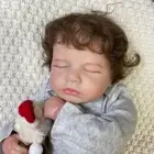 19" Lifelike Reborn Baby Sleeping LouLou with Soft Weighted Cloth Body Gift Toy
