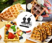 Round Belgian Waffle Maker Waffle Making Machine Breakfast Waffle Pancake Maker
