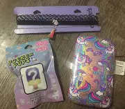 Claire’s Unicorn Choker Necklace Set Nail Kit Blind Bag Lipgloss Jewelry Lot