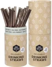 Ever Eco Stainless Steel Straws Straight RoseGold Counter Display x25