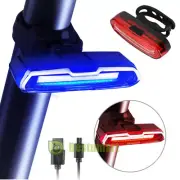 LED Bicycle Cycling Tail Light USB Rechargeable Bike Rear Blue/Red Light 6 Modes