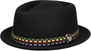 [LIERYS] Wool Hat - Pork Pie - Knit Colour Band - Made in Italy - Men