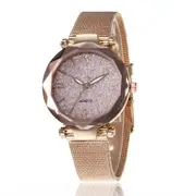 Women Fashion Quartz Wrist Watch Stainless Steel Strap Buckle and Watchcase Watch Pink