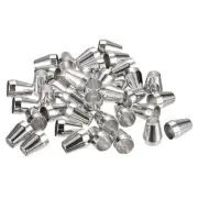 30pcs Bell Stopper Rope Cord Ends Lock Toggle Clips For Lanyard, Silver