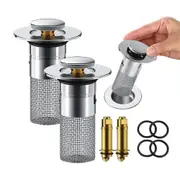 2Pcs Universal Bathroom Sink Plug Pop-Up Stopper Wash Basin Core Bounce Drain Filter