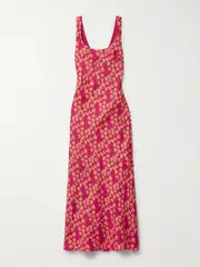 [ALIX OF BOHEMIA] ALIX OF BOHEMIA - Adele Printed Crinkled-silk Maxi Dress - Red - x small x small Red