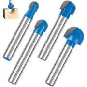 4x 1∈4"Shank Ball Round Nose Groove Router Bit Woodworking Tool Milling Cutter}·