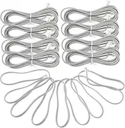 10pcs Telephone Line Extension Cords Office Hotel Home Use Rj11 6p4c 4-Wire Pure Conductors Cord Replacement