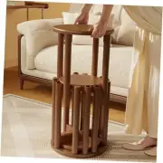 Stackable Stools Set of 4, Wooden Stool 18 Inch Stool Stackable Side Tables