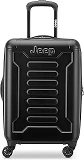 Jeep Suitcase, Hard Shell, Double-Spinner Wheels, Interlocking Zippers, Tie-Down Straps, 20cm Width