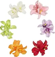 6Pcs Hawaiian Hibiscus Plumeria Hairpins,Flower Orchid Hair Clip Hibiscus Hairpin,Plumeria Hair Pin Hawaiian Hibiscus Flower Clip,Artificial Flower Hair Clip Bohemian Flower Hairclip Hawaiian Hairpin