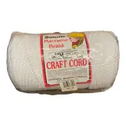 Bonnie Macrame Braid Craft Cord 6mmX100yd-White, Pk 1, Pepperell