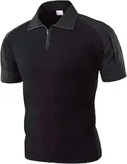 [PHJTOMK] Mens Raglan Camo Printed Polo Shirts Casual Performance Collared T Shirt Quarter Zip Golf Short Sleeve