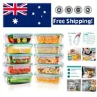 1040ML Glass Meal Prep Containers with Airtight Plastic Lids - Set of 10