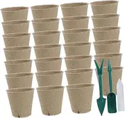 Abaodam 1Set Paper Planter Pots with Drainage Starter Pots for Garden Includes Labels Tools for Sized Plants