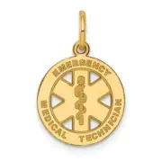 14K Yellow Gold Small EMT Medical Charm