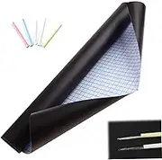 Chalkboard Wallpaper Stick and Peel, 79x24 Inch Adhesive Sticker, Waterproof Chalkboard Contact Paper with 5 Chalks for Home Office School, Chalk Wallpaper Peel and Stick, Wall