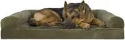 Furhaven Pet Bed for Dogs and Cats Faux Fur and Velvet Sofa Style Large
