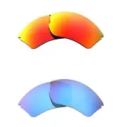 Walleva Fire Red + Ice Blue Polarized Lenses For Smith Optics Approach Max