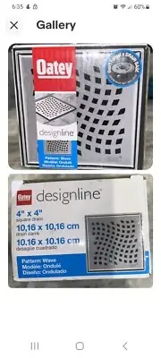 Oatey Designline 4 in. x 4 in. Stainless Steel Square Shower Drain with Wave