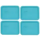 Pyrex 7210-PC Surf Blue Rectangular Food Storage Replacement Lid Cover (4-Pack)